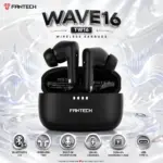 Fantech WAVE16 TW16 Black TWS Wireless Earbuds – Bluetooth 5.4, Built-In Microphone, 35mAh Earbuds, 300mAh Charging Case & USB Type-C Rechargeable Design