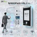 ZKTeco SpeedFace-V5L-P-ID Multi-Biometric Time Attendance Terminal – Visible-Light Face, Fingerprint, Palm and EM ID Authentication, Mask Detection, Touchscreen and Wi-Fi