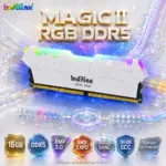 Indilinx MAGIC II RGB 16GB DDR5-5600 Desktop RAM – CL46, 1.10V, XMP 3.0 & AMD EXPO Compatible , Addressable RGB, On-Die ECC, Aluminum Heatsink | WHITE ~ IND-GD5P56SP16X