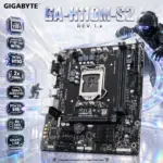 GIGABYTE GA-H110M-S2 Rev. 1.x Micro-ATX Motherboard, Intel H110, LGA1151, 2× DDR4 up to 32GB, PCIe 3.0 x16, 4× SATA 6Gb/s, Gigabit LAN & USB 3.0, Support for 7th/6th Gen | OPEN BOX