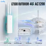Cudy LT500 Outdoor AC1200 4G LTE Cat.4 Dual-Band Wi-Fi 5 Router, IP65, Nano SIM, 24V Passive PoE, Mesh, VPN, App Control & 50 Devices