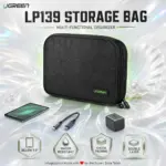 UGREEN LP139 Multi-Functional Storage Bag for Tablets Below 7.9 Inches, Water-Resistant Double-Layer Organizer with Shock Padding – Gray | 50147