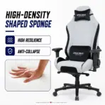 APEX SEAT AXE Ergonomic Gaming Chair – Textile Fabric, 4D Armrests, 90°–135° Recline, Class 4 Gas Lift, Headrest & Lumbar Cushions, Metal Frame, 60 mm PU Casters | GREY & BLACK - Image 6