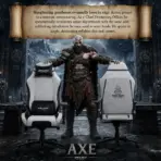 APEX SEAT AXE Ergonomic Gaming Chair – Textile Fabric, 4D Armrests, 90°–135° Recline, Class 4 Gas Lift, Headrest & Lumbar Cushions, Metal Frame, 60 mm PU Casters | GREY & BLACK - Image 2