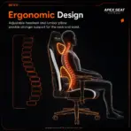 APEX SEAT TRINITY Gaming Chair with Magnetic Memory Foam Headrest, 4-Way Lumbar Support, 4D Armrests, 90°–141° Recline, Class 4 Lift & 180 kg Capacity | BLACK & WHITE - Image 10
