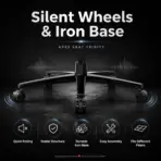 APEX SEAT TRINITY Gaming Chair with Magnetic Memory Foam Headrest, 4-Way Lumbar Support, 4D Armrests, 90°–141° Recline, Class 4 Lift & 180 kg Capacity | BLACK & WHITE - Image 15