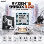 AMD Ryzen 9 9950X3D2 Dual Edition  Zen 5 AM5 CPU, Dual AMD 3D V-Cache, 2 Graphics Cores, 16 Zen 5 Cores, 32 Threads, Up To 5.6GHz Boost, 200W TDP, Unlocked for Overclocking | BOXED VERSION 