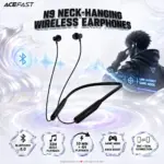 ACEFAST N9 Bluetooth 6.0 Neckband Earphones With 14.2mm Drivers, Game Mode, ENC Calls, Bass Boost, Dual-Device Connection, IPX4 and 32-Hour Playback – Black