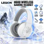 Lenovo Legion H600 Wireless Gaming Headset, 2.4GHz, 10m Range, 20-Hour Battery, 3.5mm Connection, Noise Reduction, Boom Mic, Stingray White | Used