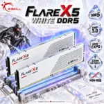 G.SKILL Flare X5 32GB (2×16GB) DDR5-6000 CL36 White RAM Memory Kit, 1.35V, Dual OC Profile: Intel XMP 3.0 and AMD EXPO, 33mm Low-Profile Aluminum Heatsink | MATTE WHITE ~ F5-6000J3636F16GX2-FX5W