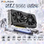 PELADN RTX 3050 6GD6 Graphics Card with Dual Fans, 6GB GDDR6 , 2304 CUDA Cores, 1750MHz Memory Clock. 96-Bit, PCIe 4.0 x16, Dual Fan, 70W, DP + HDMI + DVI | BLACK 