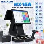 HAIXUN HX-15A Dual-Screen Touch Cash Register, Intel Core i5 2nd Gen, 8GB DDR3 RAM, 256GB SSD, 15.6" Capacitive Touchscreen & 15.6" Customer Display | BLACK 