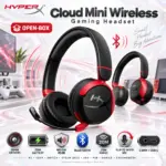 HyperX Cloud Mini Wireless Gaming Headset Open-Box Black + Red With 30mm Drivers, Up To 25-Hour Battery, Bluetooth, 3.5mm Connectivity, Flip-To-Mute Mic, And Youth Comfort