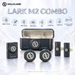 Hollyland LARK M2 Combo Wireless Microphone, 2×9g TX, Camera RX + USB-C + Lightning RX, 48kHz/24-bit, ENC, 300m Range, 40H Battery, or iPhone/Camera/Android/PC | BLACK