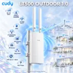 Cudy LT500 Outdoor 1.0 4G LTE Cat.4 AC1200 Wi-Fi 5 Router, IP65, 150Mbps LTE, Dual Detachable Antennas, Passive PoE, Mesh, VPN, Nano SIM
