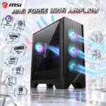 MSI MAG FORGE 321R AIRFLOW ATX Gaming Case, 4× ARGB Fans, Up To 11 Fans, 360mm AIO, 390mm GPU, 20Gbps USB-C, Mesh Front, Tempered Glass | BLACK 