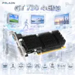 PELADN GT 730 4GD3 Graphics Card, NVIDIA GK208, 4GB GDDR3, 192 CUDA Cores, 902MHz Core, 64-bit, VGA/HDMI/DVI, 25W Passive Cooling