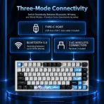 ATK VXE V75X Gunmetal Side-Print 75% Wireless Gaming Keyboard – Catharanthus Linear Switches, CNC Aluminum Top, Tri-Mode, Hot-Swap, NKRO & South-Facing ARGB PBT Keycaps  - Image 4
