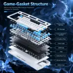 ATK VXE V75X Gunmetal Side-Print 75% Wireless Gaming Keyboard – Aurora Ice Cream Linear Switches, CNC Aluminum Top, Tri-Mode, Hot-Swap, NKRO & South-Facing ARGB PBT Keycaps - Image 7