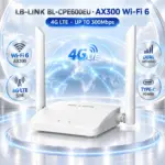LB-LINK BL-CPE600EU AX300 Wi-Fi 6 4G LTE SIM Router With Dual External Antennas, Up To 300Mbps Speed, Wide Operator Compatibility And Dual Power Input