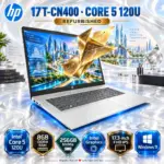 HP 17-c4000: Intel® Core 5 120U | 8GB DDR4 RAM ; 256GB NVMe | Intel Graphics | 17.3-inch FHD IPS Display | Windows 11 | SOFT GREY ~ FACTORY REFURBISHED ● 1Yr WNTY 