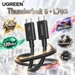 UGREEN L703 Thunderbolt 5 USB-C to USB-C Cable, 1m, 120Gbps One-Way Bandwidth, 240W PD 3.1 Charging, 16K@60Hz Display Support, Thunderbolt 4/3 & USB4 Compatible