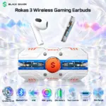 BLACK SHARK Rokas 3 White Wireless Earbuds With 13mm Dynamic Drivers, Bluetooth 5.4, ANC, RGB Lighting, Touch Controls And 24-Hour Battery Life
