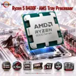 AMD Ryzen 5 8400F Zen 4 Desktop Processor, 6 Cores/12 Threads, 4.2–4.7GHz, 22MB Cache, AM5, DDR5, PCIe 4.0, 65W, Discrete GPU Required | Tray Version 