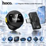 HOCO L21 USB-C Magnetic Wireless Lavalier Microphone With Noise Reduction, Bluetooth Freedom, Clip-On Design, Plug-And-Play Setup For Phones, Tablets, And Laptops
