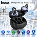 HOCO EA5 Black Open-Ear Clip True Wireless Earbuds With Bluetooth 5.4, 10–20m Range, 6-Hour Battery, HD Calls, Siri Support, Silicone Cushions, And Splash Protection