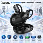 HOCO EA7 Suerte Black Open-Ear OWS Earbuds With Bluetooth 5.4, ANC + ENC, 4-Mic Noise Reduction, 7-Hour Playback, 400mAh Type-C Case, And Ear Hooks