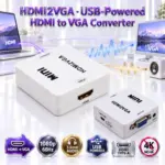 HDMI2VGA USB-Powered HDMI to VGA Converter with 3.5mm Audio, HDMI Type-A Female Input, VGA Female Output, 1080p 60Hz, One-Way Adapter
