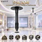 HAVIT PA304 Adjustable Projector Ceiling & Wall Mount, 3kg Capacity, 27.5–39cm Extension, 360° Rotating Head, Aluminum Alloy Arm | Black