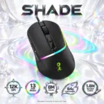 Mouschi Shade Wired Gaming Mouse With 12,000 DPI, 13 RGB Lighting Modes, Programmable Buttons, 8M-Click Switches, Lightweight 64g Body, and 1.8M Braided Cable