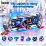 DIVOOM TimesGate II Cyberpunk Gaming Setup With 5-Screen Smart Pixel Display, 2.4GHz Wi-Fi App Control, Live Data Widgets, Pixel Art, Dual-Edge RGB, Digital Alarm Clock, Personalized Financial & Bitcoin Dashboard | GREY 