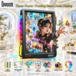 DIVOOM Times Frame Floating Smart Frame & Desk Display With Transparent IPS, 64GB Storage, Wi-Fi App Control, Live Widgets, Photos, Video, Weather, Calendar, Pixel Art & RGB Light Tunnel | BLACK 
