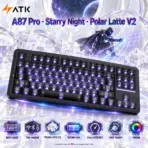 ATK A87 Pro Starry Night (SIDE-PRINT) 80% TKL Tri-Mode Mechanical Gaming Keyboard, Polar Latte V2, 12000mAh Battery, Hot-Swap, ARGB & ATK HUB
