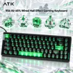 ATK RS6 Air 65% Wired Hall Effect Gaming Keyboard, Ice Blade Magnetic Switch, 8K Polling, 256K Scan, 0.08 ms Latency, 0.001–3.3 mm Actuation, RGB, Black