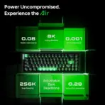 ATK RS6 Air 65% Wired Hall Effect Gaming Keyboard, Ice Blade Magnetic Switch, 8K Polling, 256K Scan, 0.08 ms Latency, 0.001–3.3 mm Actuation, RGB, White - Image 3