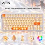 ATK RS7 Air 75% Wired Hall Effect Gaming Keyboard, 81 Keys, Iceblade Magnetic Switches, 0.001–3.3 mm Adjustable RT, 0.08 ms Latency, RGB, White