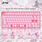 ATK RS7 Air 75% Wired Hall Effect Gaming Keyboard, 81 Keys, 0.001–3.3 mm Adjustable RT, 0.08 ms Latency, Frosted Translucent PC Keycaps, RGB, Pink