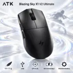 ATK Blazing Sky X1 V2 Ultimate USB Optical Gaming Mouse, Black, 54 ± 2 g, Symmetrical 127 × 64 × 40 mm Design, Programmable Buttons, Rechargeable