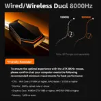 ATK Dragonfly A9 Plus 2.0 Tri-Mode Optical Gaming Mouse, 26,000 DPI PAW3395, 57 g ± 3 g, 1K Polling, 800 mAh, Black - Image 5