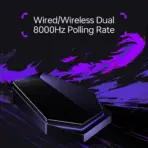 ATK Duckbill Tri-Mode Optical Gaming Mouse, Black, 46 g, PAW3950 Sensor, 8K Polling, 2.4 GHz Wireless, Bluetooth, USB-C Wired, 500 mAh Rechargeable Battery - Image 5