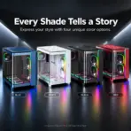 MONTECH KING 95 PRO Vibrant Red Curved Dual-Chamber ATX Case, 6 ARGB PWM Fans, 4mm Tempered Glass, 420mm GPU, 360mm Top Radiator, 10-port controller, Type-C & Interchangeable Panel (Mesh/Glass) - Image 2