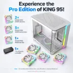 MONTECH KING 95 PRO Vibrant Red Curved Dual-Chamber ATX Case, 6 ARGB PWM Fans, 4mm Tempered Glass, 420mm GPU, 360mm Top Radiator, 10-port controller, Type-C & Interchangeable Panel (Mesh/Glass) - Image 11