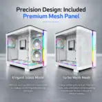 MONTECH KING 95 PRO Vibrant Red Curved Dual-Chamber ATX Case, 6 ARGB PWM Fans, 4mm Tempered Glass, 420mm GPU, 360mm Top Radiator, 10-port controller, Type-C & Interchangeable Panel (Mesh/Glass) - Image 7