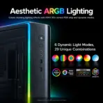 MONTECH KING 95 PRO Vibrant Red Curved Dual-Chamber ATX Case, 6 ARGB PWM Fans, 4mm Tempered Glass, 420mm GPU, 360mm Top Radiator, 10-port controller, Type-C & Interchangeable Panel (Mesh/Glass) - Image 8