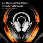 ATK N9 Ultra Orange Tri-Mode Over-Ear Gaming Headset with Stereo Sound, Detachable Noise-Reducing Mic, 3.5 mm Wired, 2.4G Wireless and Bluetooth - Image 2