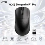 ATK VXE Dragonfly R1 Pro Black Wireless Gaming Mouse, PAW3395 Sensor, 26,000 DPI, 48g, 4K Polling with Required Receiver, Wired USB, 2.4GHz, 75-Hour Battery